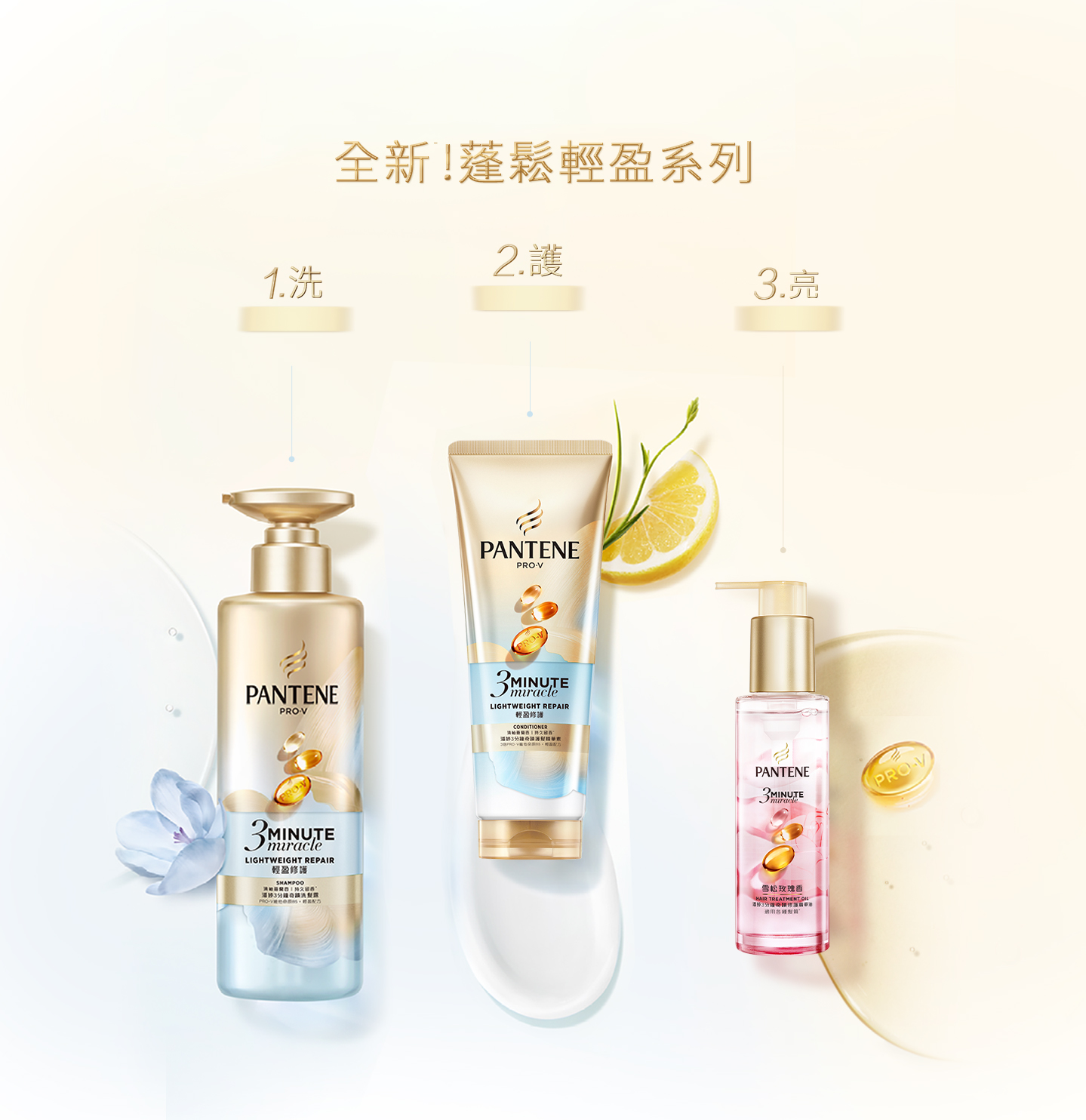 潘婷 3 分鐘奇蹟洗護 全新!蓬鬆輕盈系列 電腦